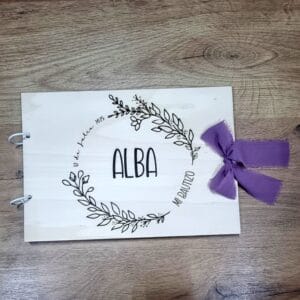 Libro de firmas con tapas de madera